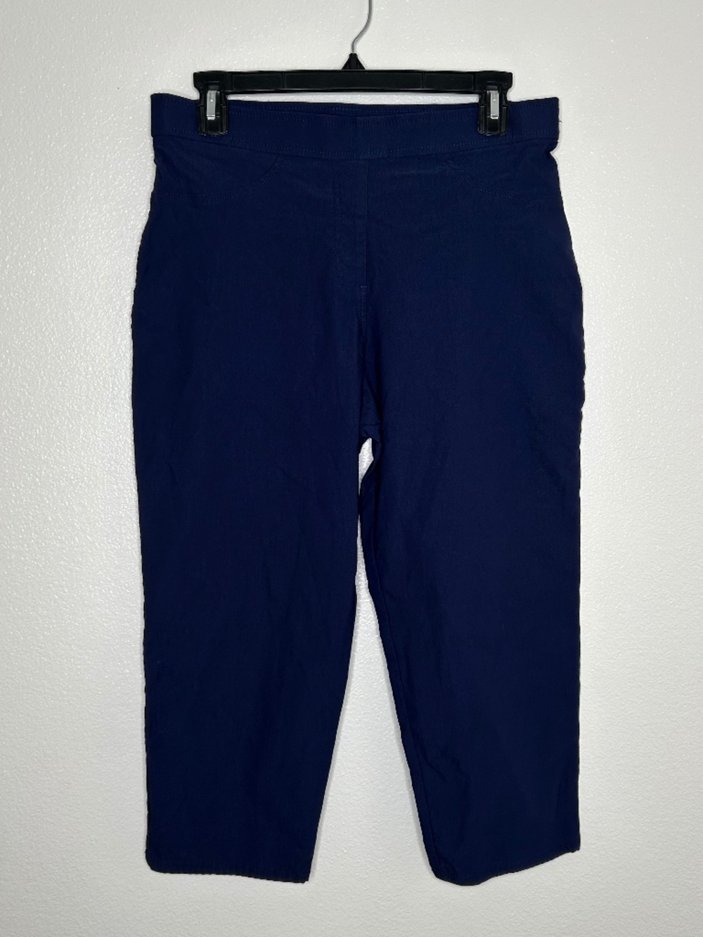 Tahari Womens Navy Blue Stretch Pull-On Capri Pants Size PL